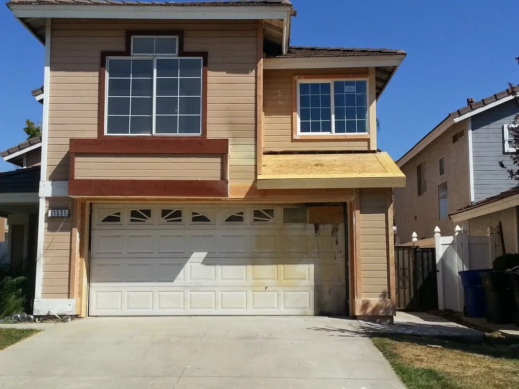 New sheathing and siding installed after fire restoration in Fontana