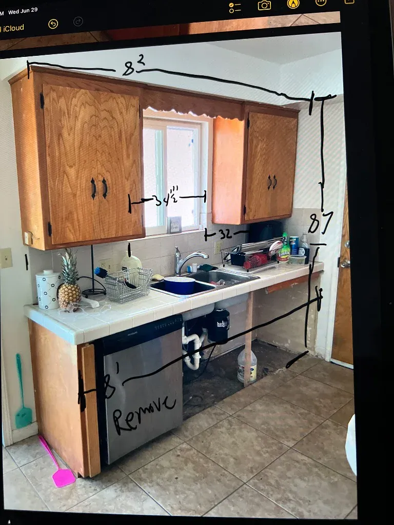 Before: Hemet Kitchen Water Damage Restoration project photos from PL Builders
